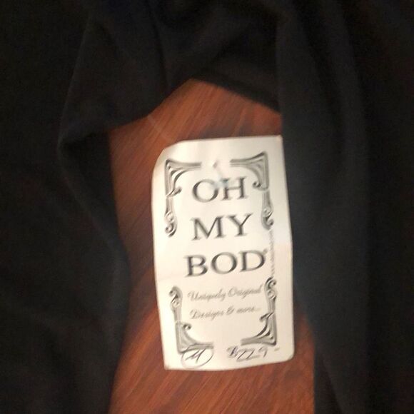 NWT Oh My Bod Little black dress travel dress best cut a line with bell sleeve s - Picture 3 of 5